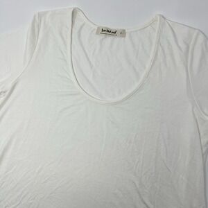 Three Bird‎ Nest Scoop Neck Bralette Tee Oversized Short Sleeve White Size Large